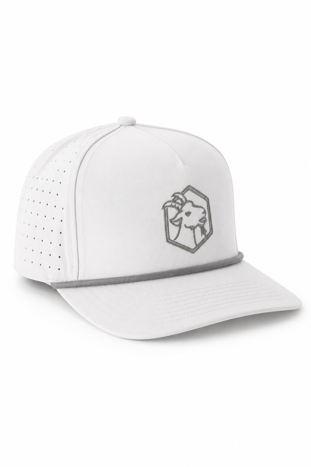 Embroidered Goat Logo Performance Rope Snapback - Grey & Charcoal