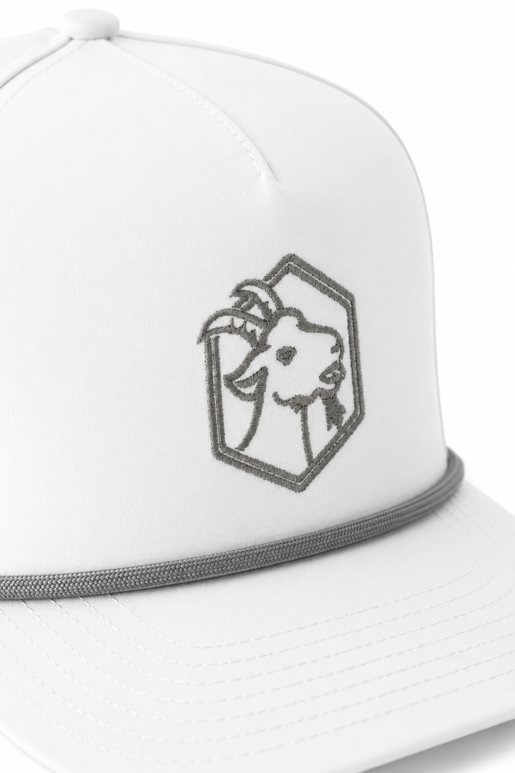 Embroidered Goat Logo Performance Rope Snapback - Grey & Charcoal