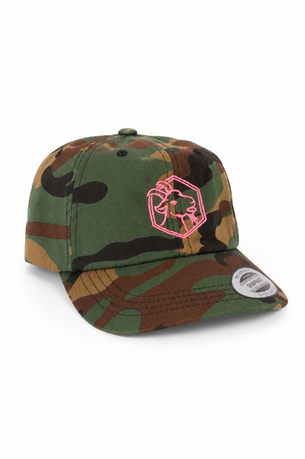 Embroidered Camo & Pink Dad Hat