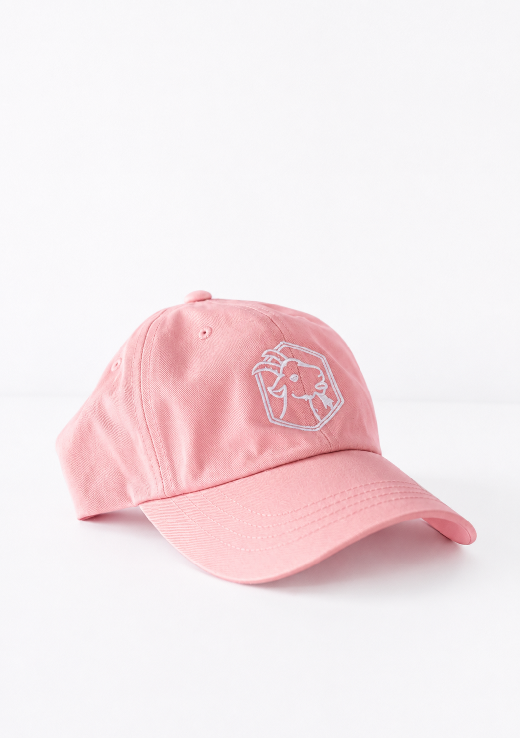 Embroidered Pink & White Dad Hat