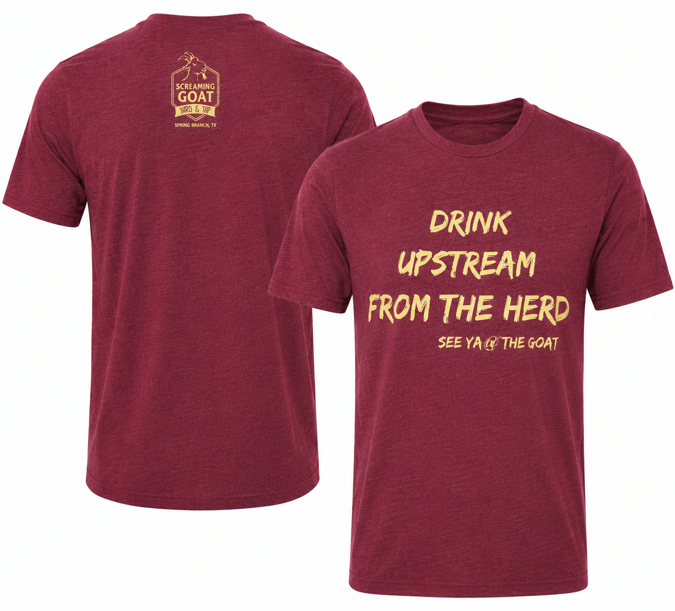 Drink Upstream T-Shirt - Maroon