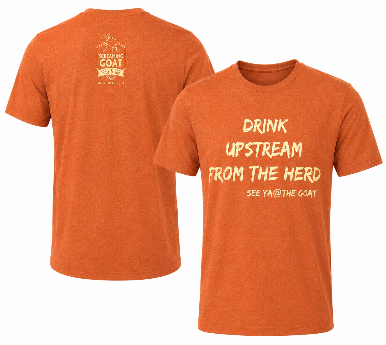 Drink Upstream T-Shirt - Orange