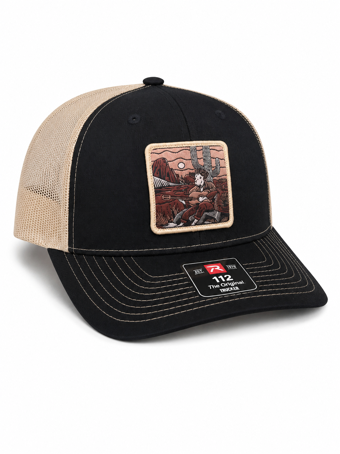 Write Your Own Songs Premium Trucker Hat - Black & Khaki