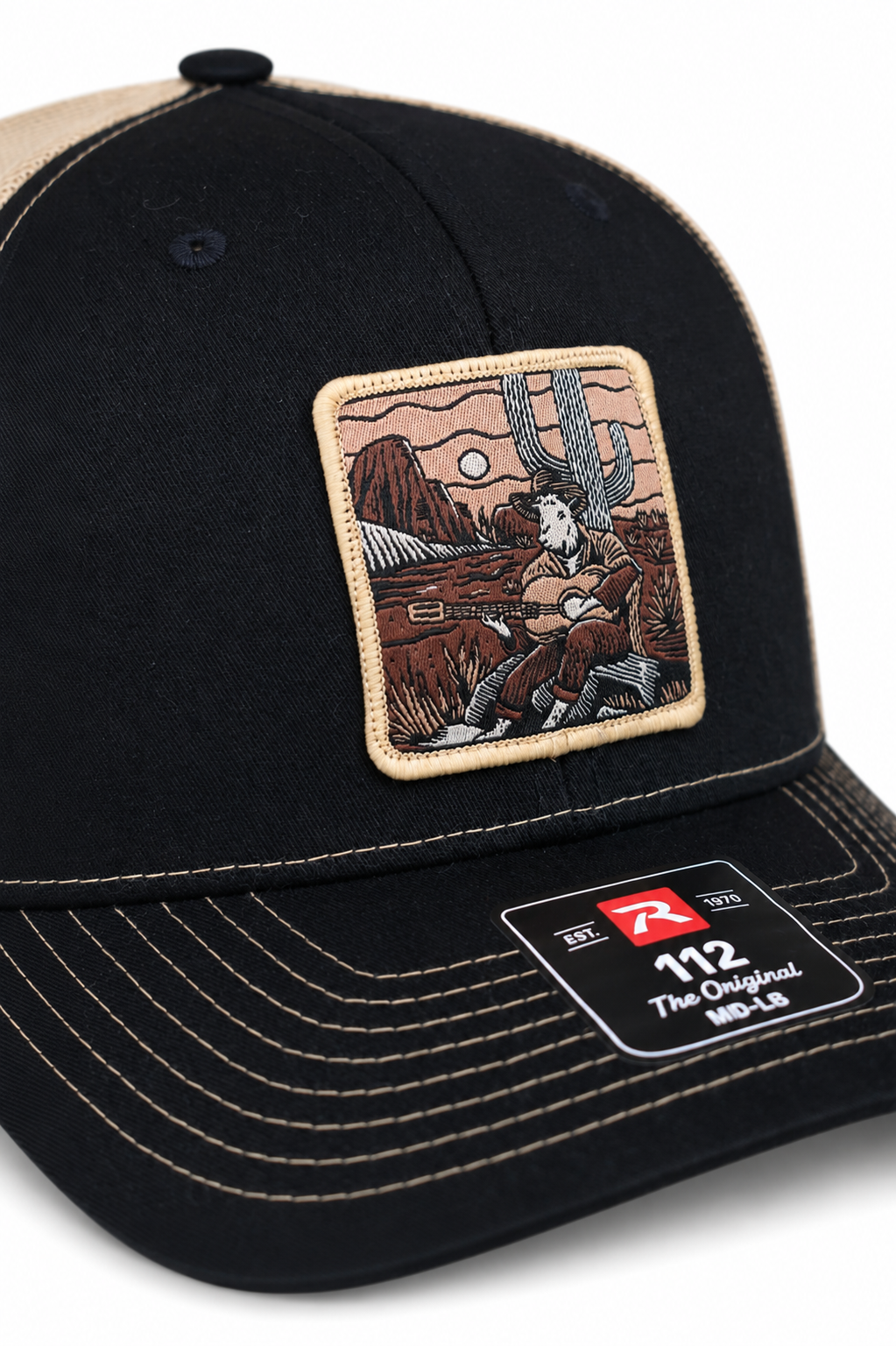Write Your Own Songs Premium Trucker Hat - Black & Khaki
