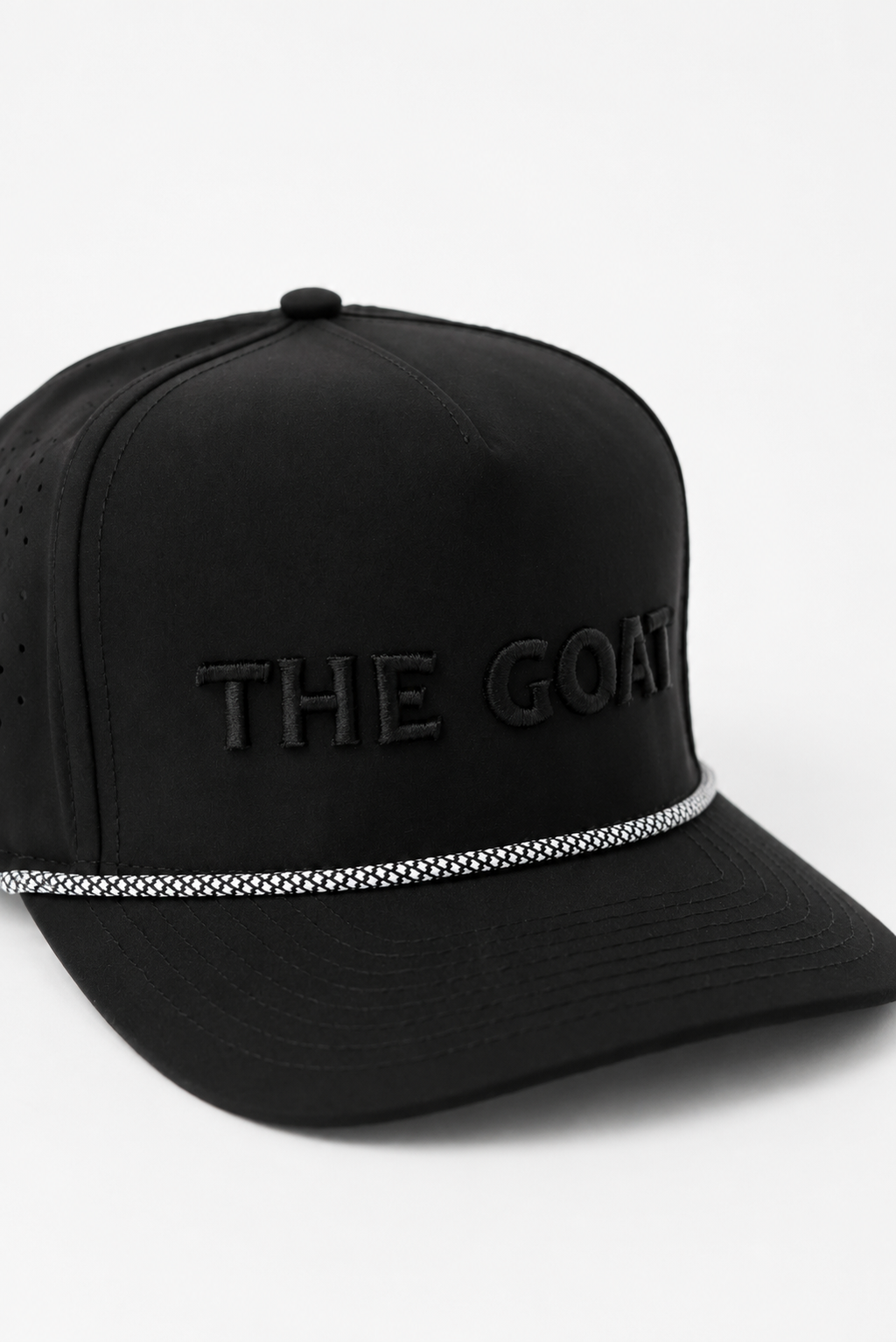 "The GOAT" Black Performance Rope Snapback