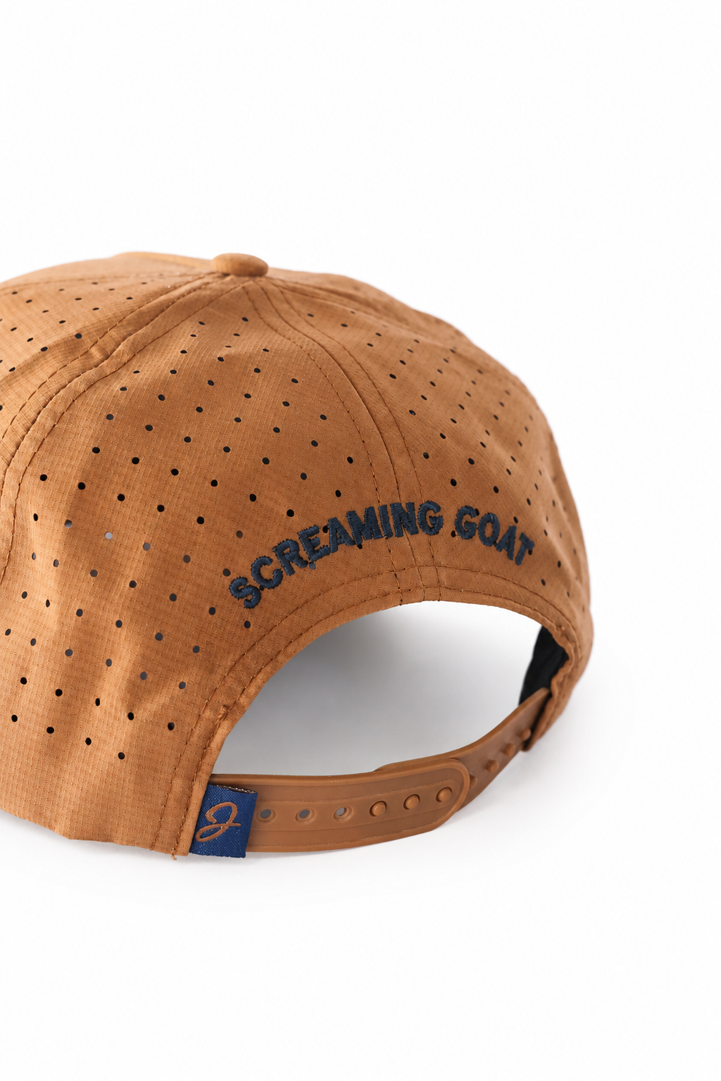 Embroidered Goat Logo Performance Rope Snapback - Brown & Navy