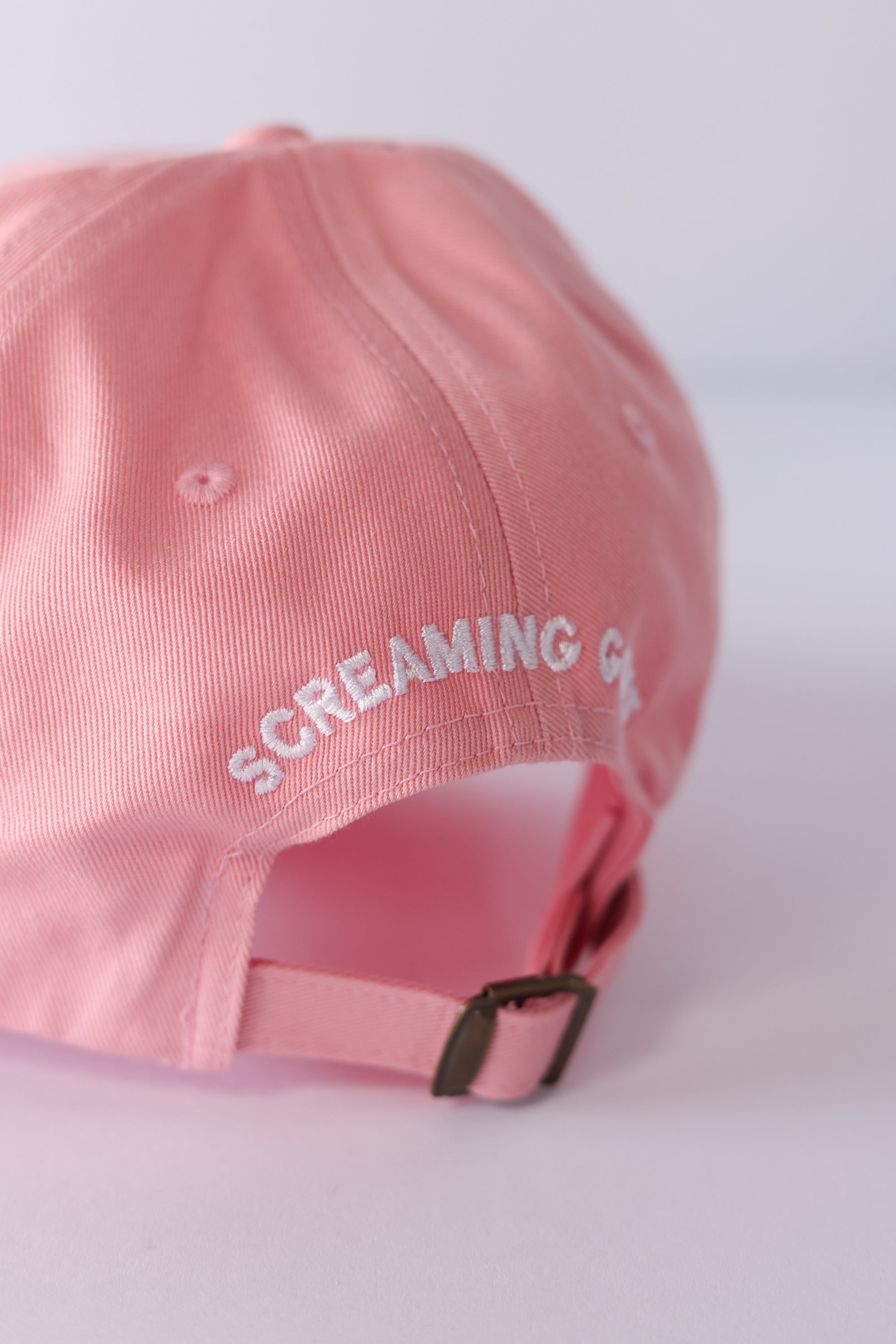 Embroidered Pink & White Dad Hat